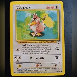 Farfetch'd Pokemon Card - Base Set 2 - NO. 40/130 Uncommon Non-Holo